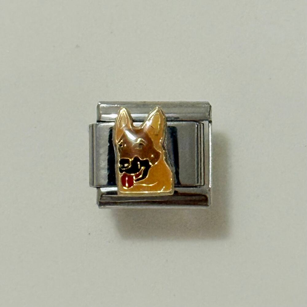 German Shepherd Dog Italian Charm Bracelet Link
